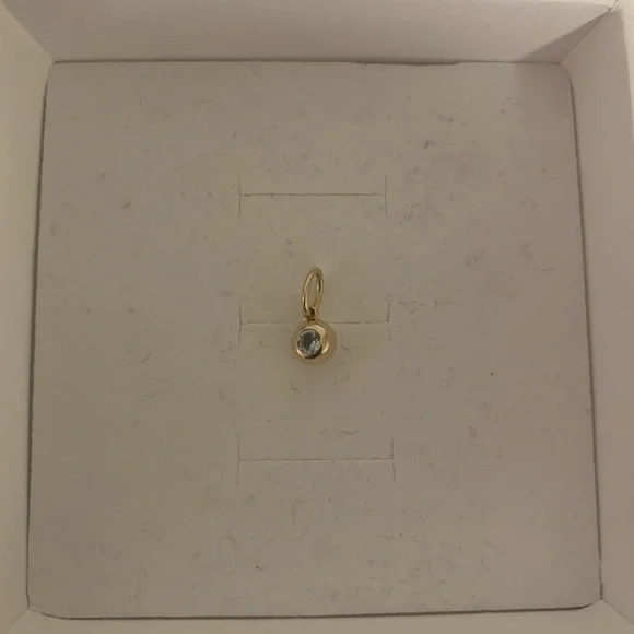 Mejuri 14k Yellow Gold/Aquamarine March Birthstone Sphere Charm - Picture 6 of 11